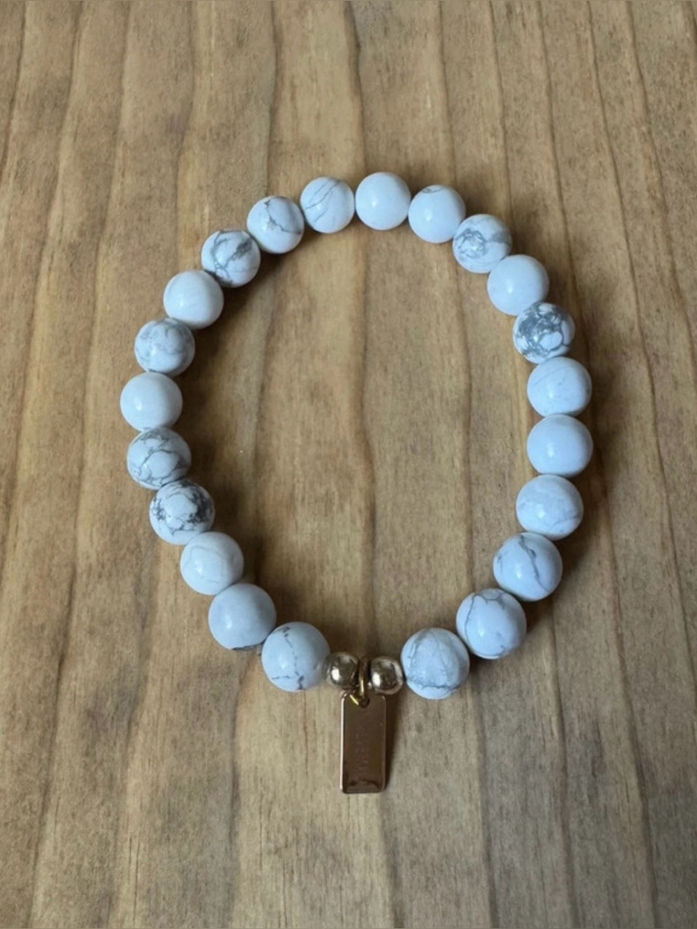 Evolve Mala Howlite Beaded Bracelet | White Stone Stretch Bracelet | Free Spirit